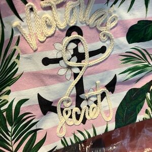 Victoria's Secret Pink and Green Leaf Tote